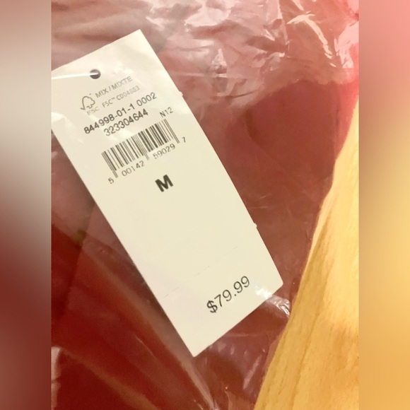 Gap Red Puff Sleeve Midi Dress with Front Tie & Side Slit: Size M - Picture 7 of 9